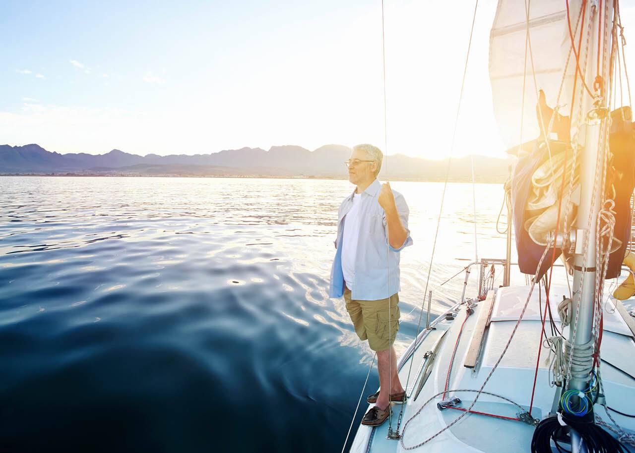 Man on sailboat